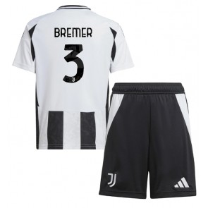 Billiga Juventus Gleison Bremer #3 Hemmatröja Barn 2024-25 Kortärmad (+ Korta byxor)